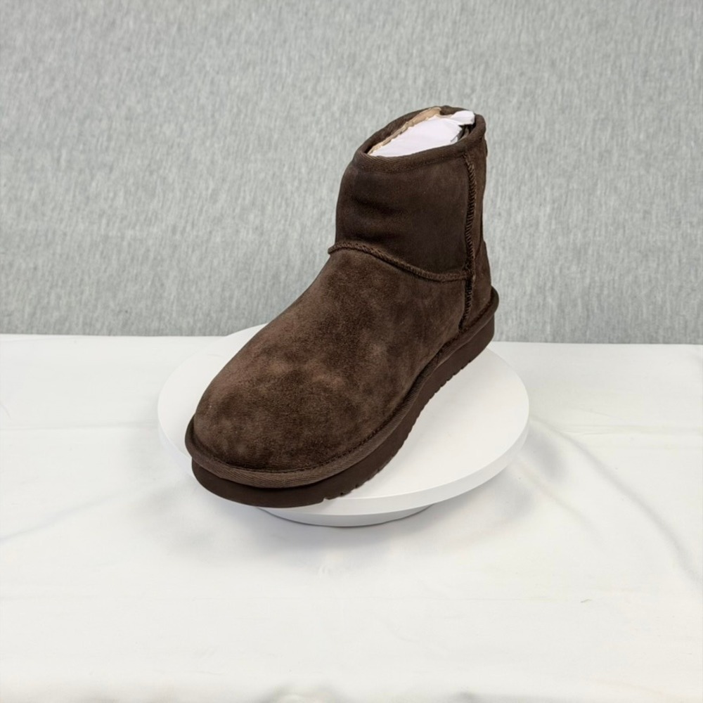 Earth ETWonders Dark Brown Suede Ankle Boots Faux Fur Lined Womens 7 M New